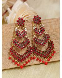 Buy Online Royal Bling Earring Jewelry Crunchy Fashion Gold-Plated Floral Meenakari & Pearl White Hoop Jhumka  Earrings  RAE0877 Jewellery RAE0877