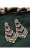 Ethnic Gold-Plated Jadau White Kundan Long Pearl Earrings RAE1762