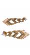 Ethnic Gold-Plated Jadau Peach Kundan Long Pearl Earrings RAE1763