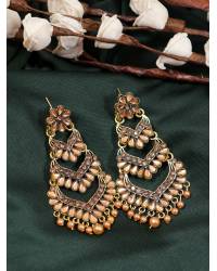 Buy Online Crunchy Fashion Earring Jewelry Traditional Chand Shape Golden  Pearl Beads  Kundan Maang Tika CFTK0015 Jewellery CFTK0015