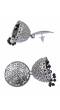Oxidised Silver  Enamel  Black Pearl Pearls Jhumka Earrings RAE1770
