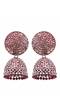 Oxidised Silver  Enamel  Maroon Pearl Pearls Jhumka Earrings RAE1775