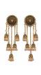 Retro Gold Jhumka White Beads Long Chain Tassel Hangers Earrings RAE1783