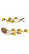 Retro Gold Jhumka Yellow Beads Long Chain Tassel Hangers Earrings RAE1784