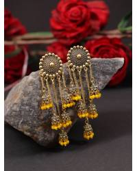 Buy Online Crunchy Fashion Earring Jewelry Lehar Danglers- Red Ethnic Party Wear Earrings for Women & Girls Drops & Danglers RAE2443
