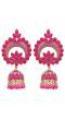 Gold-plated Pink Kundan Pearl Ethnic Jhumka Earings RAE1791