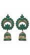 Gold-plated Green Kundan Pearl Ethnic Jhumka Earings RAE1792