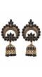 Gold-plated Black Kundan Pearl Ethnic Jhumka Earings RAE1793