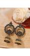 Gold-plated Black Kundan Pearl Ethnic Jhumka Earings RAE1793