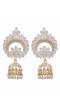 Gold-plated White Kundan Pearl Ethnic Jhumka Earings RAE1795