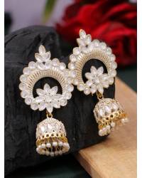 Buy Online Crunchy Fashion Earring Jewelry Lehar Danglers- Kundan studded Red Ethnic Party Wear Earrings Drops & Danglers RAE2446