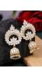 Gold-plated White Kundan Pearl Ethnic Jhumka Earings RAE1795