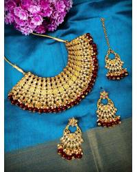 Buy Online Crunchy Fashion Earring Jewelry Beautiful Traditional Golden kundan and Meenakari  Green Pearls Maang Tikka CFTK0011 Jewellery CFTK0011