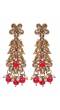 Traditional Red & White Floral Gold Plated Necklace Set RAS0185