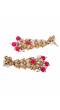 Traditional Red & White Floral Gold Plated Necklace Set RAS0185