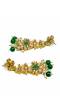 Traditional Dark Green & White Floral Gold Plated Necklace Set RAS0186