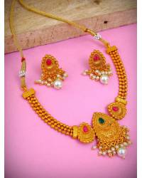 Buy Online Royal Bling Earring Jewelry Traditional Gold Plated Red Hoops Jhumka Earrings RAE0687 Jewellery RAE0687