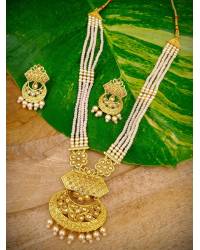Buy Online Crunchy Fashion Earring Jewelry Traditional Lotus Pink & White Chandbali Dangler Earrings RAE0820 Jewellery RAE0820