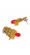 Traditional Red Pearl  Floral Gold Plated Necklace Set With Earring & Mang Tikka RAS0214