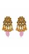 Traditional Pink Pearl  Floral Gold Plated Necklace Set With Earring & Mang Tikka RAS0215