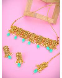 Buy Online Crunchy Fashion Earring Jewelry Gold Plated Reversible Kundan Choker Necklace Set for  Jewellery Sets SDJS0106