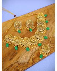 Buy Online Crunchy Fashion Earring Jewelry Embellished Gold Plated  Green  Jhumka Earrings Jewellery RAE0441