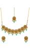 Traditional Round Floral Sky Blue Pearl Choker jewellery Set  RAS0223