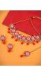 Indian Royal Traditional Gold plated Round Red Kundan Necklace Set with Earring & Maang Tika RAS0226