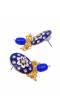 Indian Royal Traditional Gold plated Round Blue Kundan Necklace Set with Earring & Maang Tika RAS0227