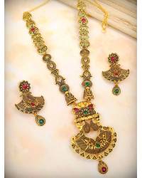 Buy Online Royal Bling Earring Jewelry Multi Layers White Pearls Long Necklace Set Jewellery RAS0164