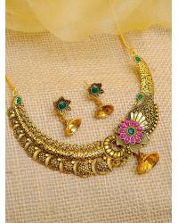 Buy Online Royal Bling Earring Jewelry Crunchy Fashion Indian Bridal Gold & White Kundan Long Wedding Collection Jewellery Sets RAS0512 Jewellery Sets RAS0512