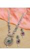 Traditional Silver-Plated  Maharashtrian Style Adorable Long Necklace Set With Earrings RAS0273