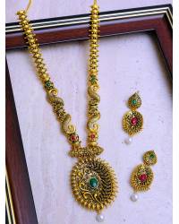 Buy Online Royal Bling Earring Jewelry Ethnic Gold-Plated Kundan and Multicolor Pearl Jewelry Set For Women/Girls Jewellery Sets RAS0567