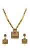 Traditional Gold-Plated Imitation Antique Pendant Necklace Set  with Earrings RAS0282