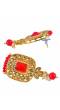 Traditional Wedding Collection Choker Necklace in  Red Pearls  Gold Plated With Earrings RAS0289