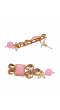 Traditional Gold-Plated Pink Beads Jewellery Set With Earrings RAS0305