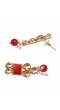 Traditional Gold-Plated Red Beads Jewellery Set With Earrings RAS0307