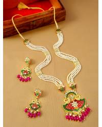 Buy Online Royal Bling Earring Jewelry Crunchy Fashion Gold-Plated Floral Meenakari & Pearl Navy Blue Hoop Jhumka  Earrings  RAE0878 Jewellery RAE0878