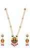 Traditional Gold-Plated Moti Mala Meenakari Work Long Necklace Set With Earrings RAS0321