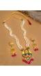 Traditional Gold-Plated Moti Mala Meenakari Work Long Necklace Set With Earrings RAS0321