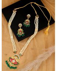 Buy Online Royal Bling Earring Jewelry Traditional Gold-Plated Multicolor Pearl Pendant Jewellery Set  Jewellery Sets RAS0460