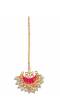 Ethnic Moon Design Chandbali Pink Necklace with Earring & Maang Tika RAS0351