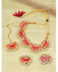 Buy Online Royal Bling Earring Jewelry Gold-Plated Leaf Meenakari Jhumka Red Stone Earrings RAE1318 Jewellery RAE1318
