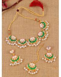Buy Online Royal Bling Earring Jewelry Crunchy Fashion Gold-Plated Floral Meenakari & Pearl Green Hoop Jhumka  Earrings  RAE0876 Jewellery RAE0876
