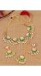 Ethnic Moon Design Chandbali Green Necklace with Earring & Maang Tika  RAS0362