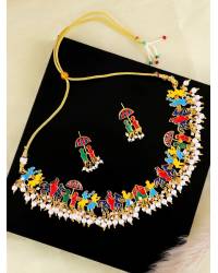 Buy Online Royal Bling Earring Jewelry Meenakari Gold Plated Kundan Black Jhumka Earrings With Pearls RAE1023 Jewellery RAE1023