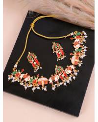 Buy Online Crunchy Fashion Earring Jewelry Silver-plated  Meena Work Jewellery Set CFS0372  CFS0372