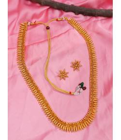 Traditional Gold-Plated  Maharani Haar Necklace With Earring South Indian Jewelleery Set RAS0369