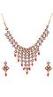 Traditional Gold-plated Kundan Red Stone & Pearl  Work Necklace With Earring Set RAS0370