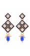 Traditional Gold-plated Kundan Blue Stone & Pearl  Work Necklace With Earring Set RAS0372